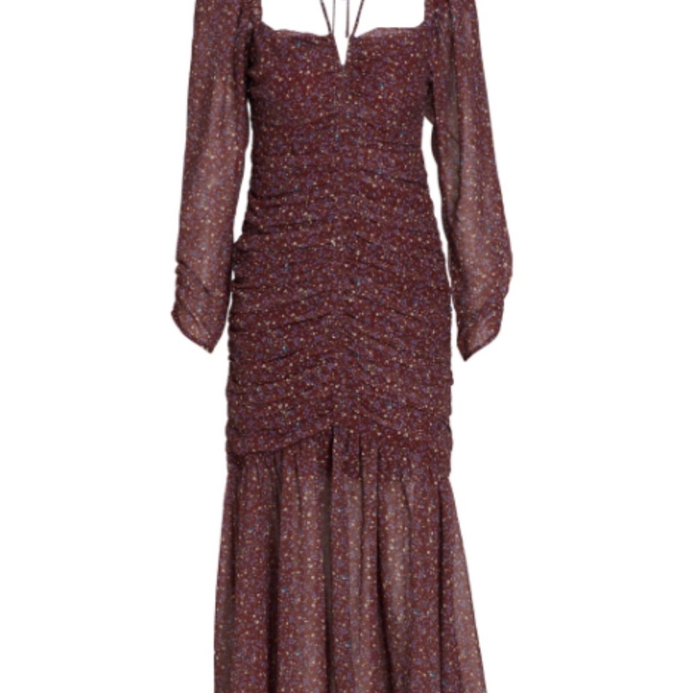 ASTR the Label Athena Ruched Floral Midi Dress